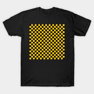 Wonky Checkerboard, Black and Yellow T-Shirt